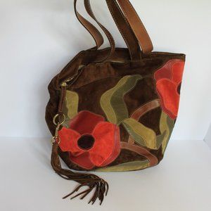 Ltd Coach "Poppies For Peace" suede TOTE BAG 9259